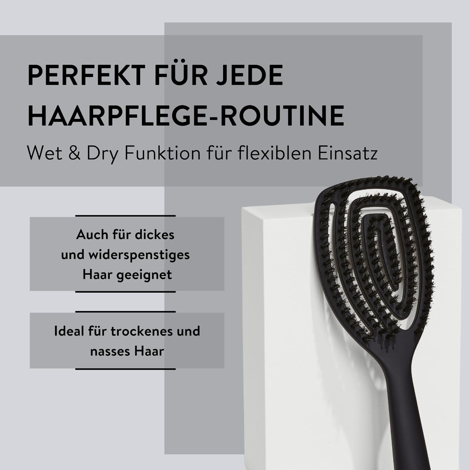 PARSA Beauty Hair ID Seidenglanz Spiralbürste – Magic Glow Naturborsten mit Seidenprotein, flexibler Kopf für sanfte Kopfhautmassage, reduziert Frizz - 6