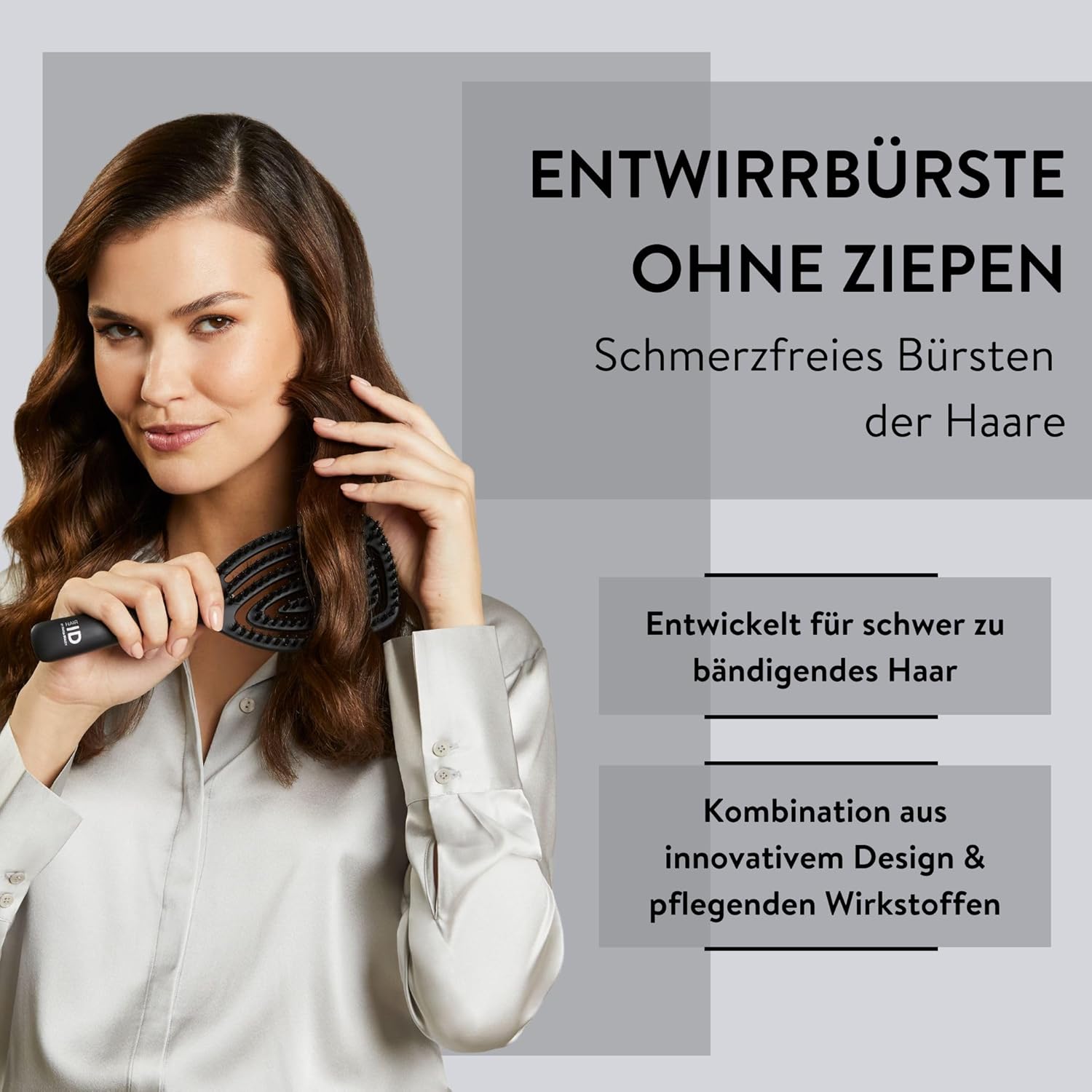 PARSA Beauty Hair ID Seidenglanz Spiralbürste – Magic Glow Naturborsten mit Seidenprotein, flexibler Kopf für sanfte Kopfhautmassage, reduziert Frizz - 3