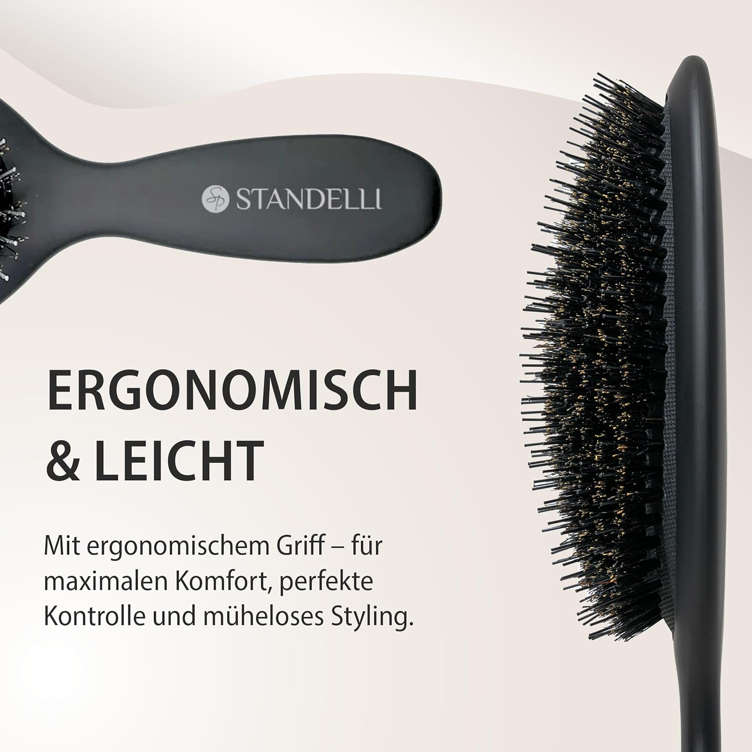 Extensions-Bürste für Haarverlängerungen – Wildschwein- & Nylonborsten, antistatisch, profiqualitativ für Echthaar & Kunsthaar - 7