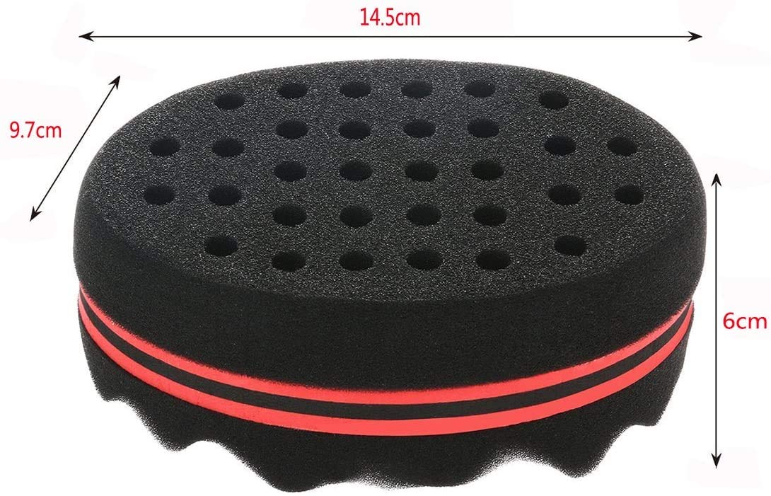 2er Set Afro Braid Haar-Schwamm – Doppelseitige Twist & Coil Sponge für Locken & Dreadlocks, sanftes Schaumstoffmaterial, schnell 3–15 Min. - 2