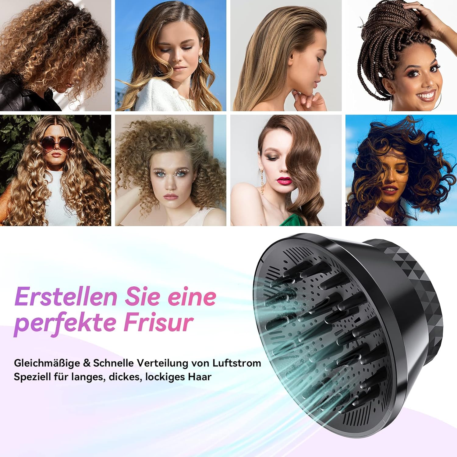 Universal Diffusor Aufsatz für Föhn (1,65–3,14\ - 2