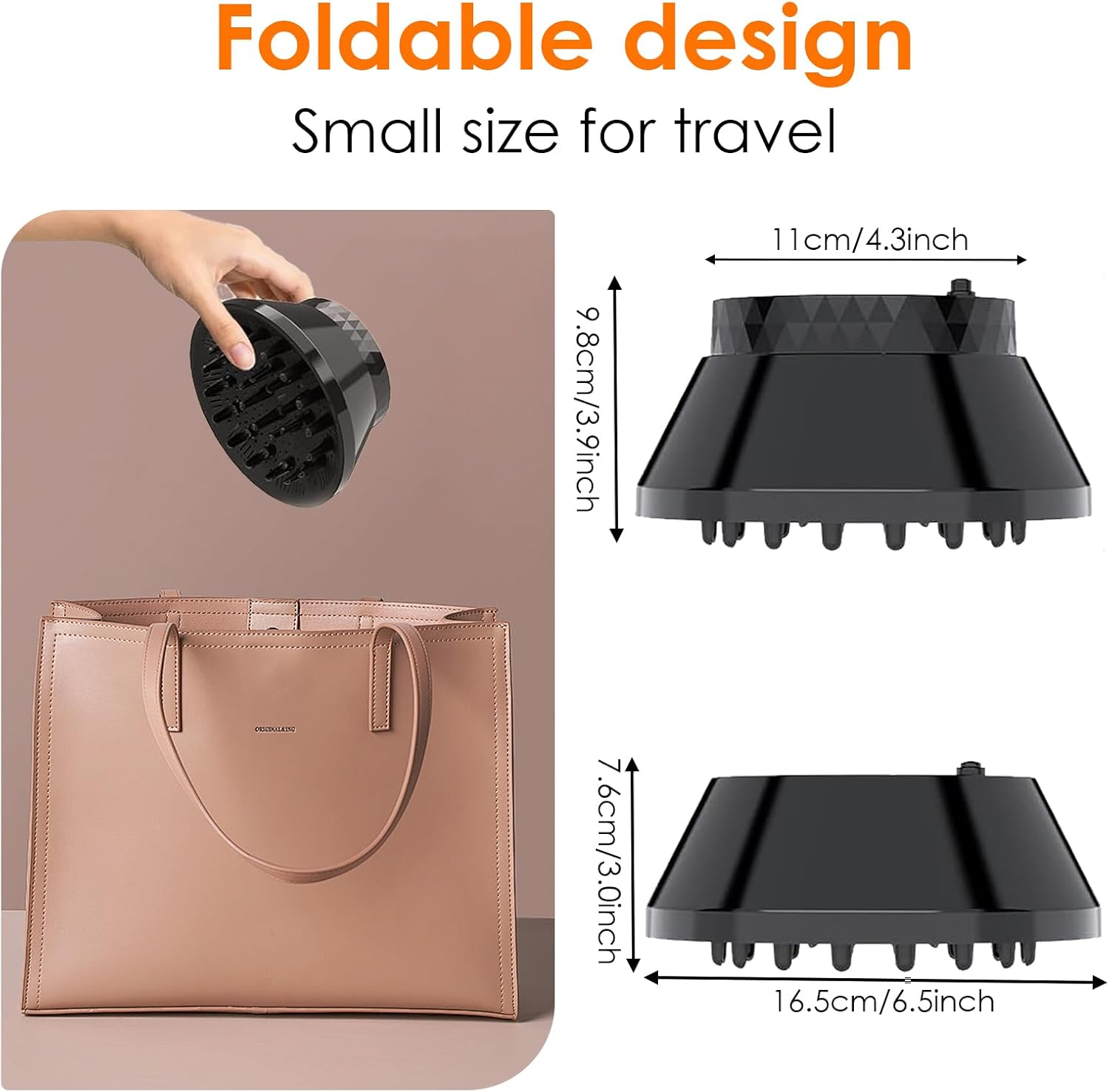 Universal Haartrockner Diffusor (faltbar, verstellbar) – kompatibel 1,65–3,14\ - 2