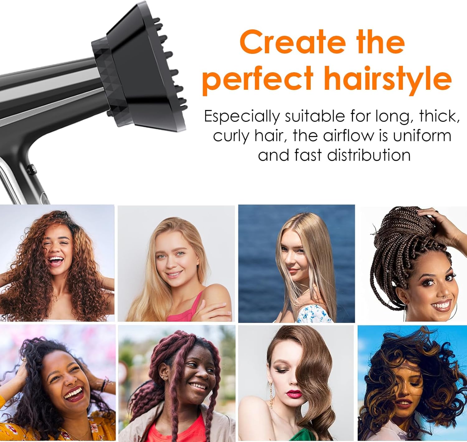 Universal Haartrockner Diffusor (faltbar, verstellbar) – kompatibel 1,65–3,14\ - 4