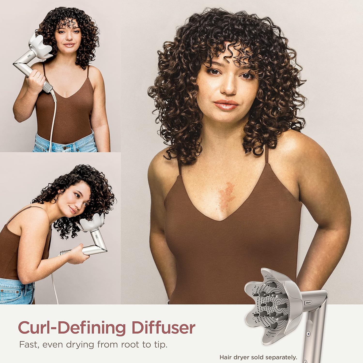 Shark FlexStyle Curl-Defining Diffusor – hochwertiger Haartrockner-Aufsatz für welliges & lockiges Haar, ausziehbare Zinken, Volumen & schonendes Styling - 2