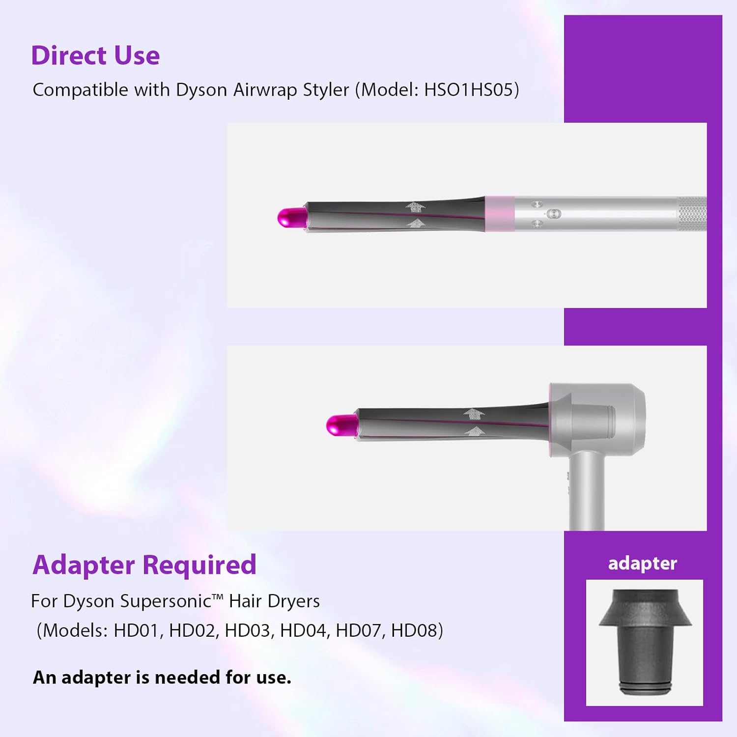 20 mm Lockenwickler-Aufsatz für Dyson Airwrap HS05/HS01 – 2er Set, hitzebeständig & automatische Zwei-Wege-Rotation für natürliche, langlebige Locken - 3