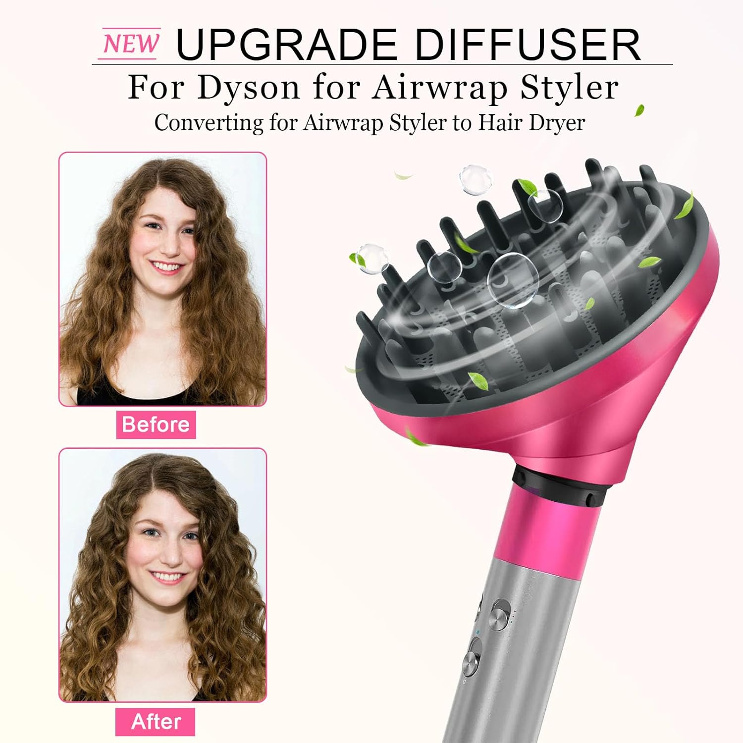 20 mm Lockenwickler-Aufsatz für Dyson Airwrap HS05/HS01 – 2er Set, hitzebeständig & automatische Zwei-Wege-Rotation für natürliche, langlebige Locken - 8