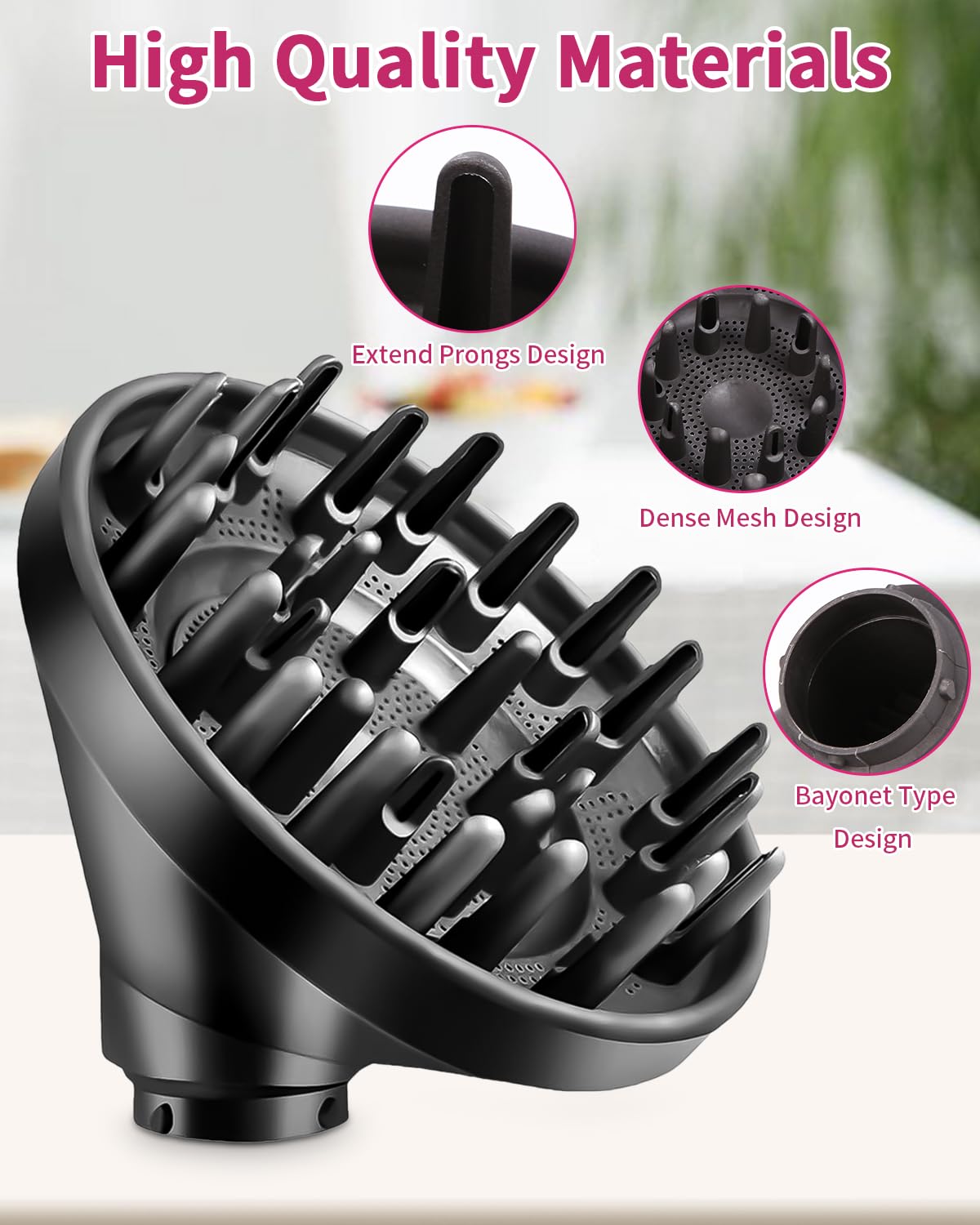 Diffusor Aufsatz für Dyson Airwrap HS01 HS03 HS05 – Hochwertiger Haardiffusor zur Frizz-Reduktion, Reisegröße, Grau - 4