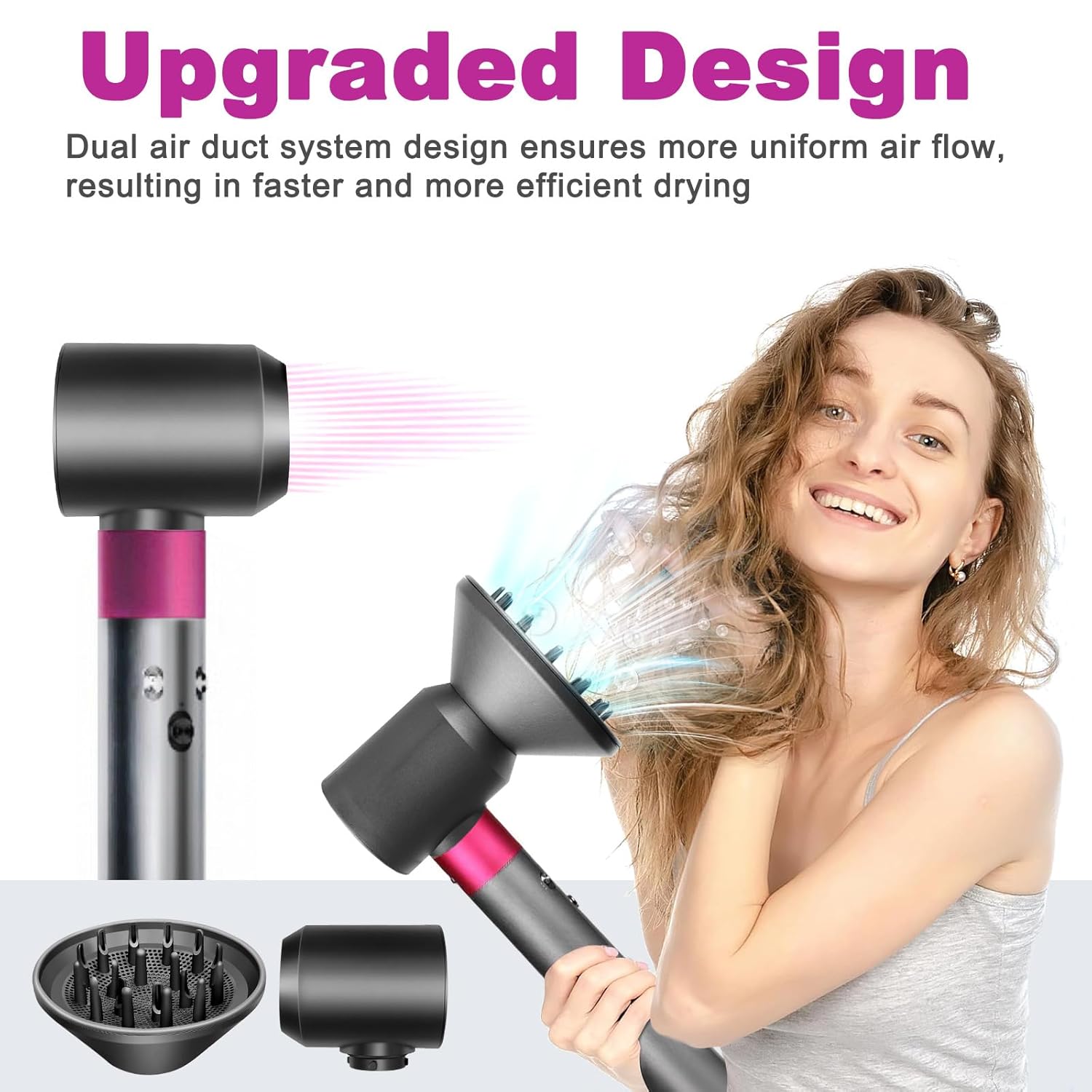 Dyson Airwrap Diffusor & verbesserter Adapter – hochwertiger, hitzebeständiger Aufsatz (1 Adapter, 1 Diffusor) für voluminöses, frizzreduziertes Haar - 4
