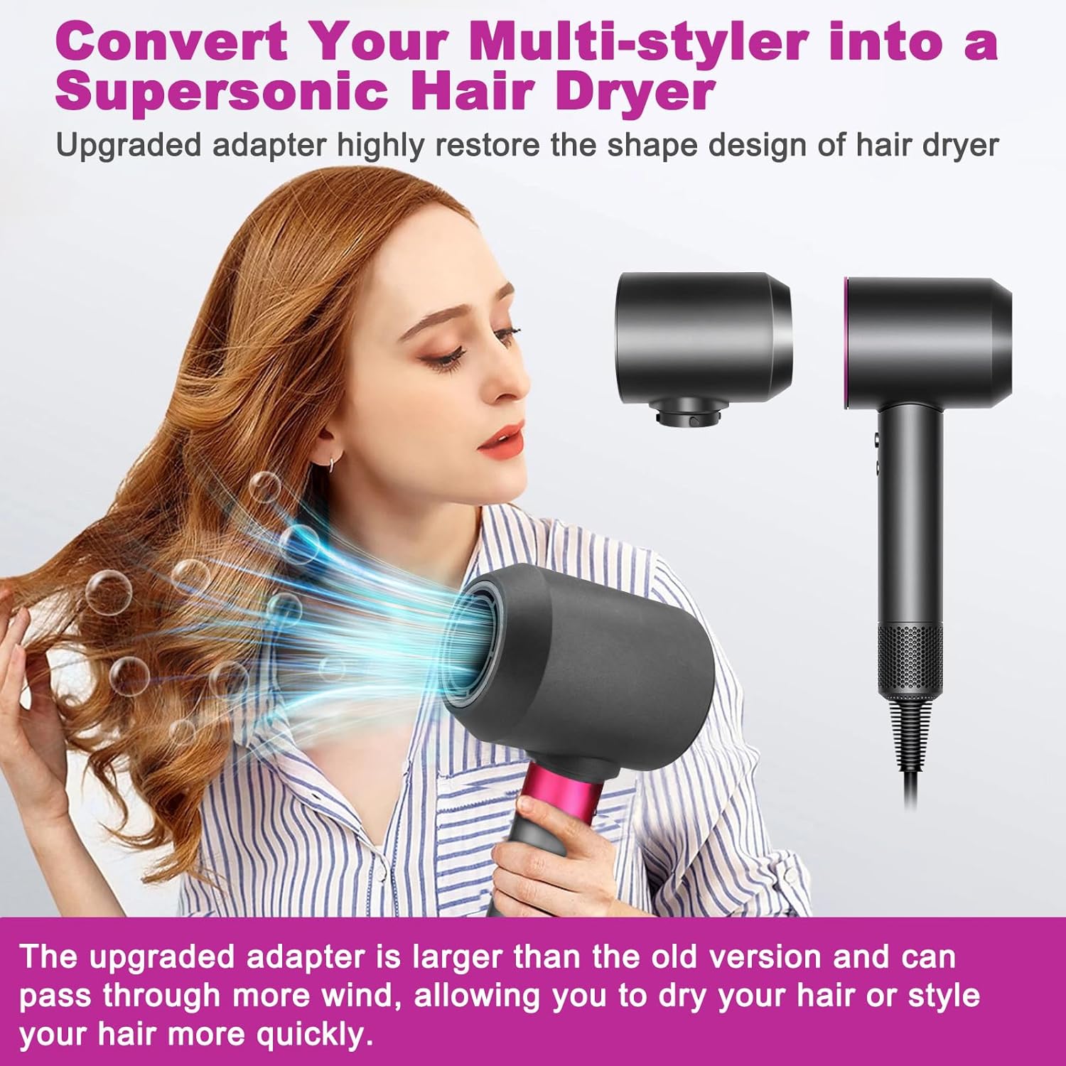 Dyson Airwrap Diffusor & verbesserter Adapter – hochwertiger, hitzebeständiger Aufsatz (1 Adapter, 1 Diffusor) für voluminöses, frizzreduziertes Haar - 3