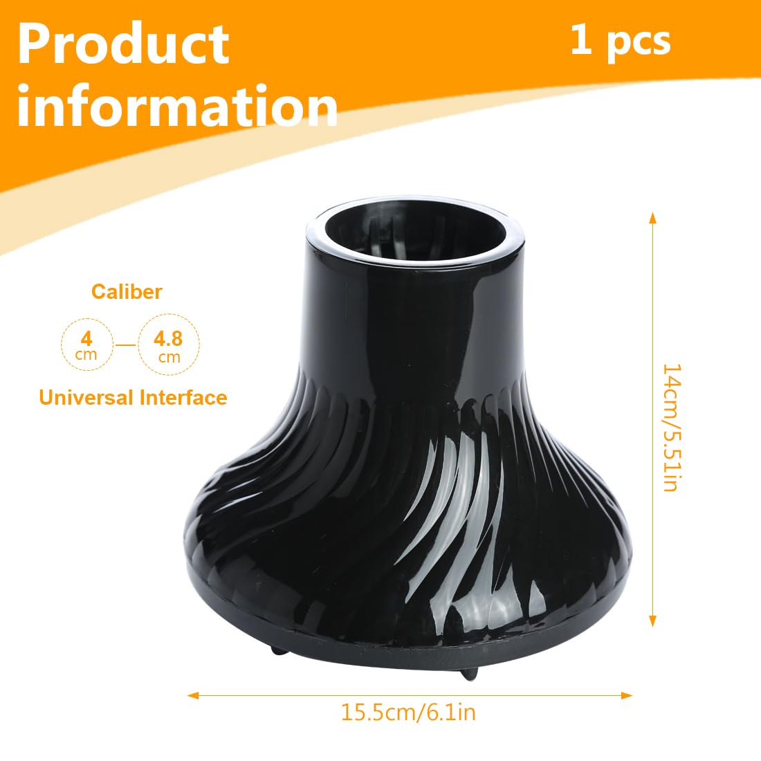 Universal Haar-Diffusor für Locken & Wellen – Anpassbar 4–4,8 cm, anti-Frizz, hitzeschützend PC, Volumen Booster für alle Föhne - 2