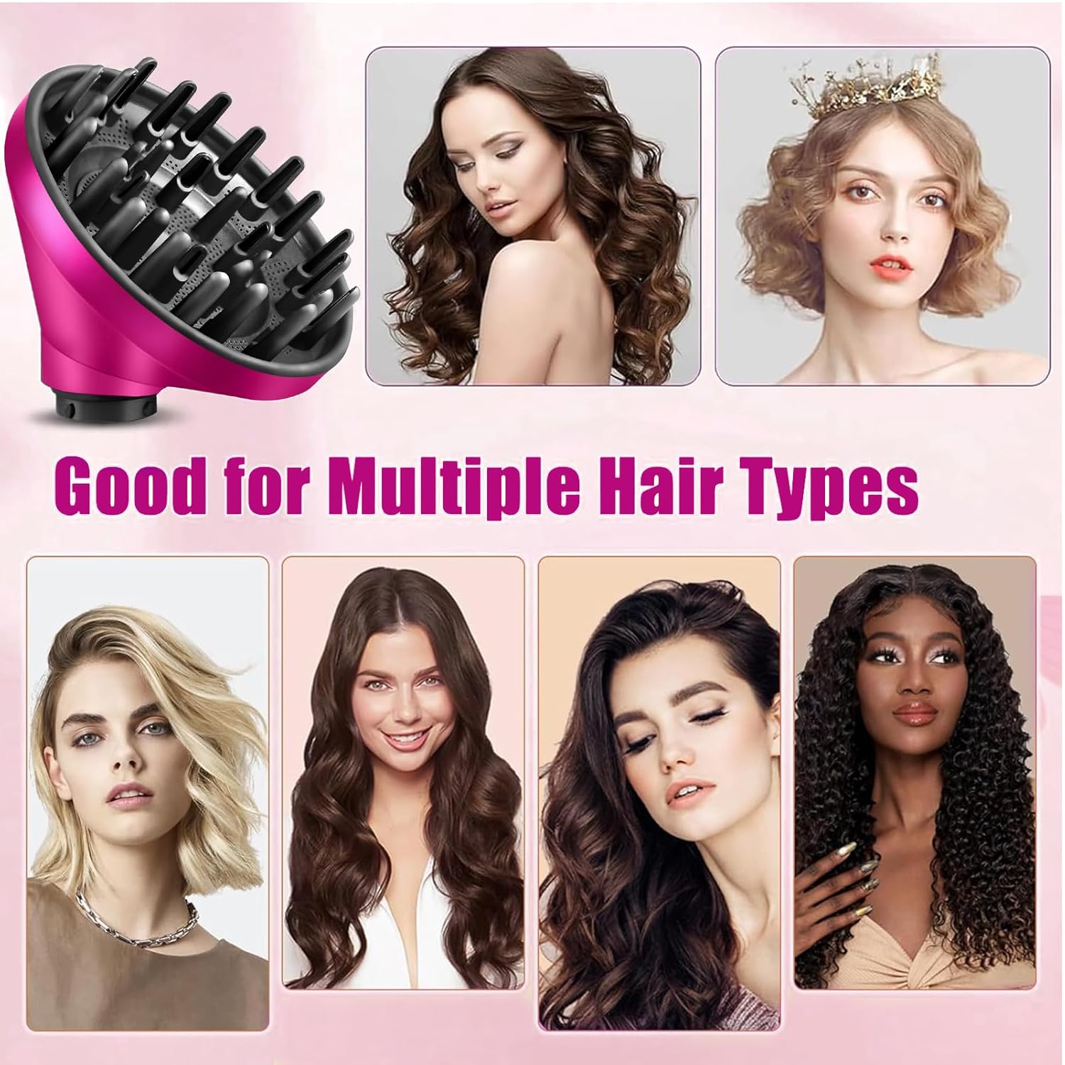 Verbesserter Diffusor-Aufsatz für Dyson Airwrap (HS05/HS03/HS01) – große Düse, lange Zinken, hitzeisolierend, reduziert Frizz - 6