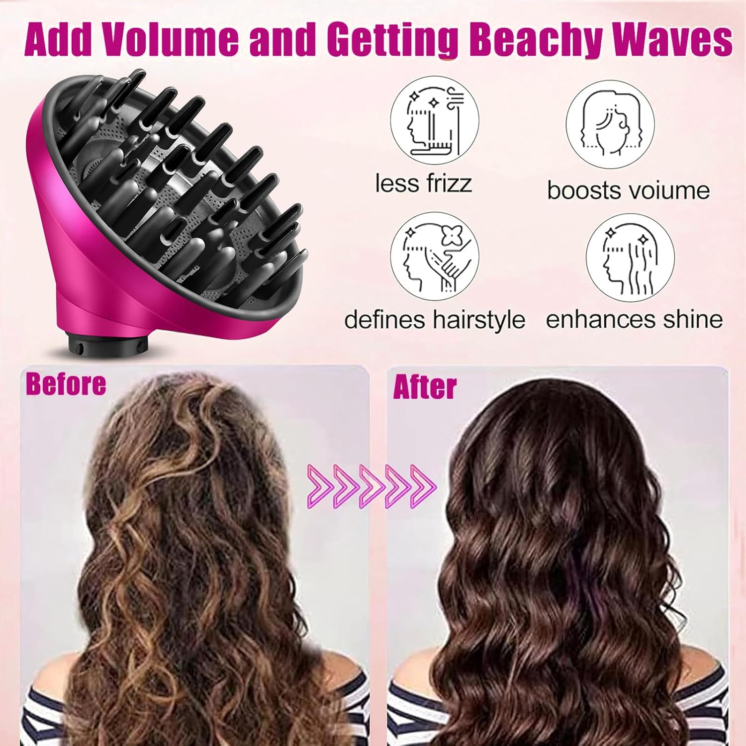 Verbesserter Diffusor-Aufsatz für Dyson Airwrap (HS05/HS03/HS01) – große Düse, lange Zinken, hitzeisolierend, reduziert Frizz - 4