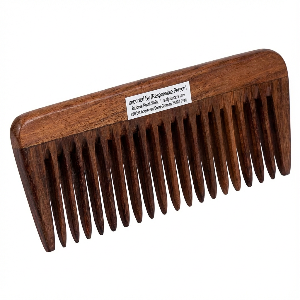 Handgefertigter Rosenholz-Haarkamm, breite Zahnung, antistatisch – SVATV, robust & nachhaltig für dickes, lockiges Haar (S-42)