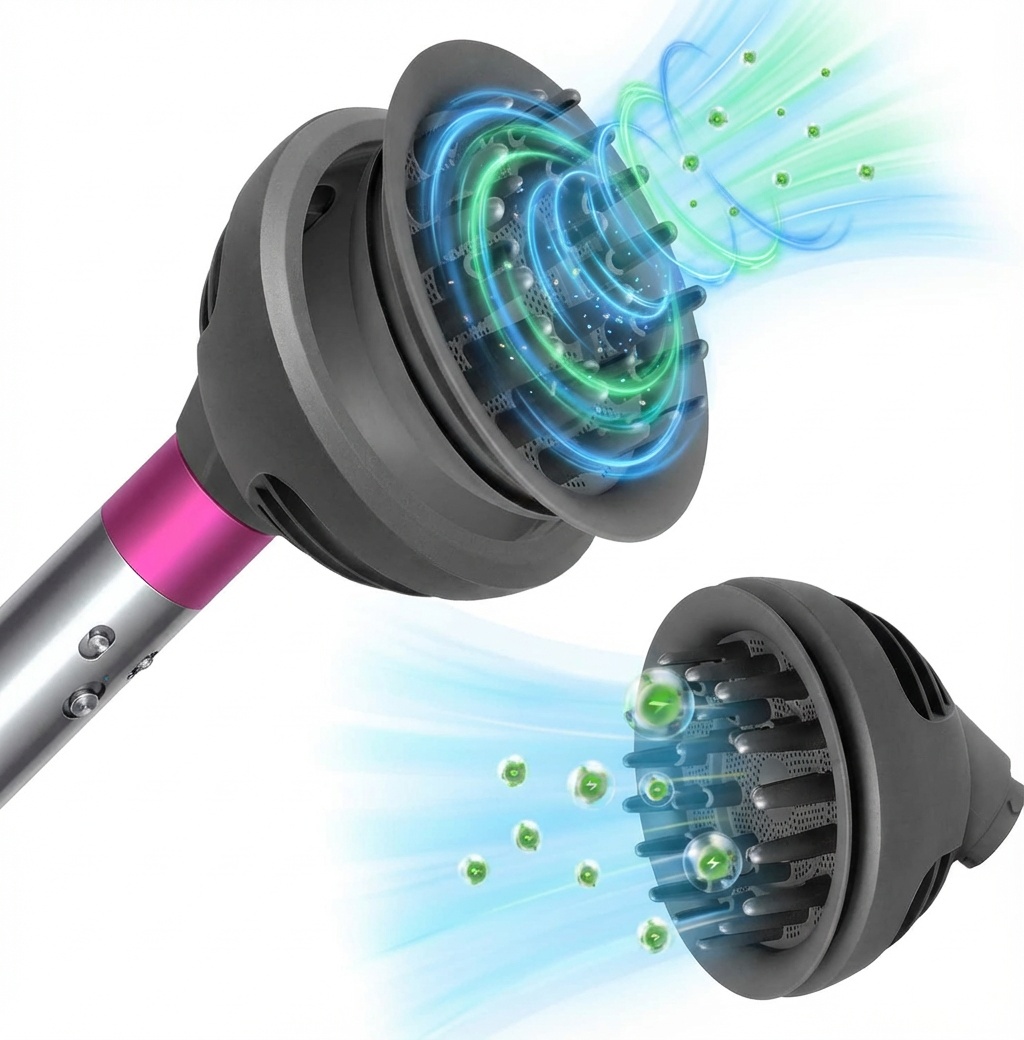 Diffusor-Aufsatz für Dyson Airwrap HS01/HS05/HS08 – Neu upgraded mit Dual-Mode (Kuppel Diffusor) für definierte Wellen &amp; mehr Volumen