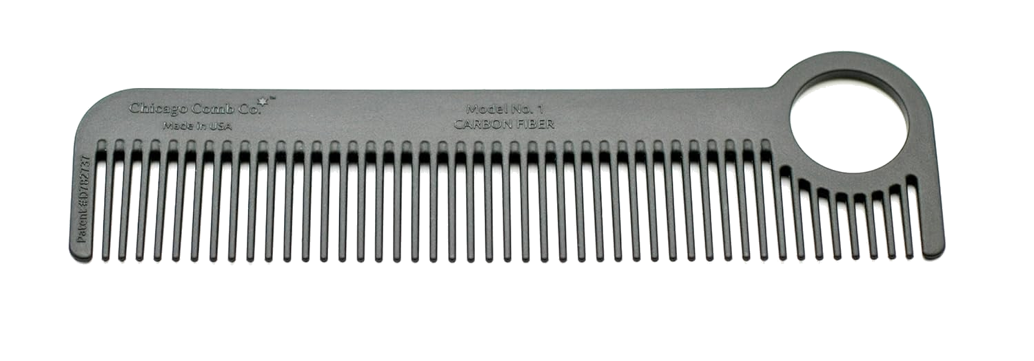 Carbon-Kamm N.1 Medium Teeth – hochwertiger, antistatischer Reise- & Profi-Kamm aus Kohlefaser (1er Pack, 14 cm)