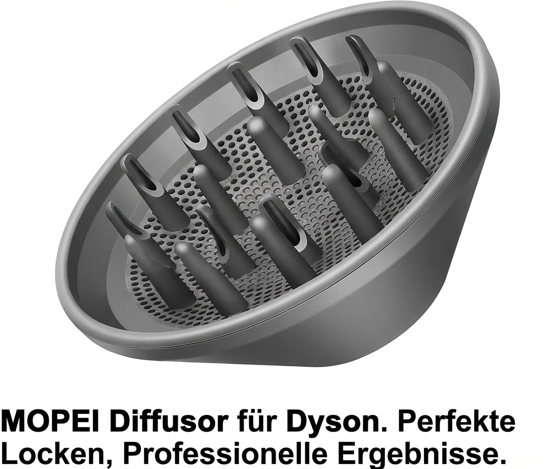 MOPEI Diffusor-Aufsatz für Dyson Supersonic HD01/02/03/04/08 – schonend, frizz-reduzierend, tiefe 2,4 cm Zinken, hochwertiger Ersatzaufsatz