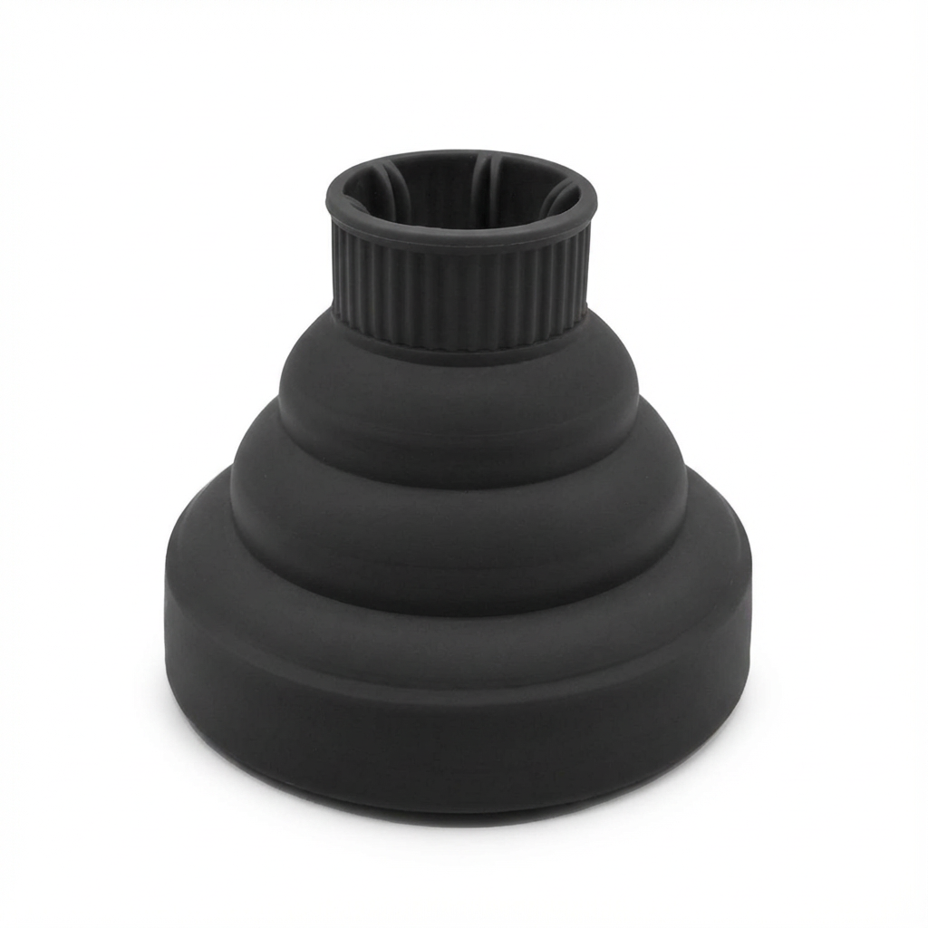 Universeller faltbarer Haartrockner-Diffusor aus Silikon – Reise- &amp; Salon-Diffusor für 3,6–5,1 cm Düsen, schonend für Locken (schwarz)