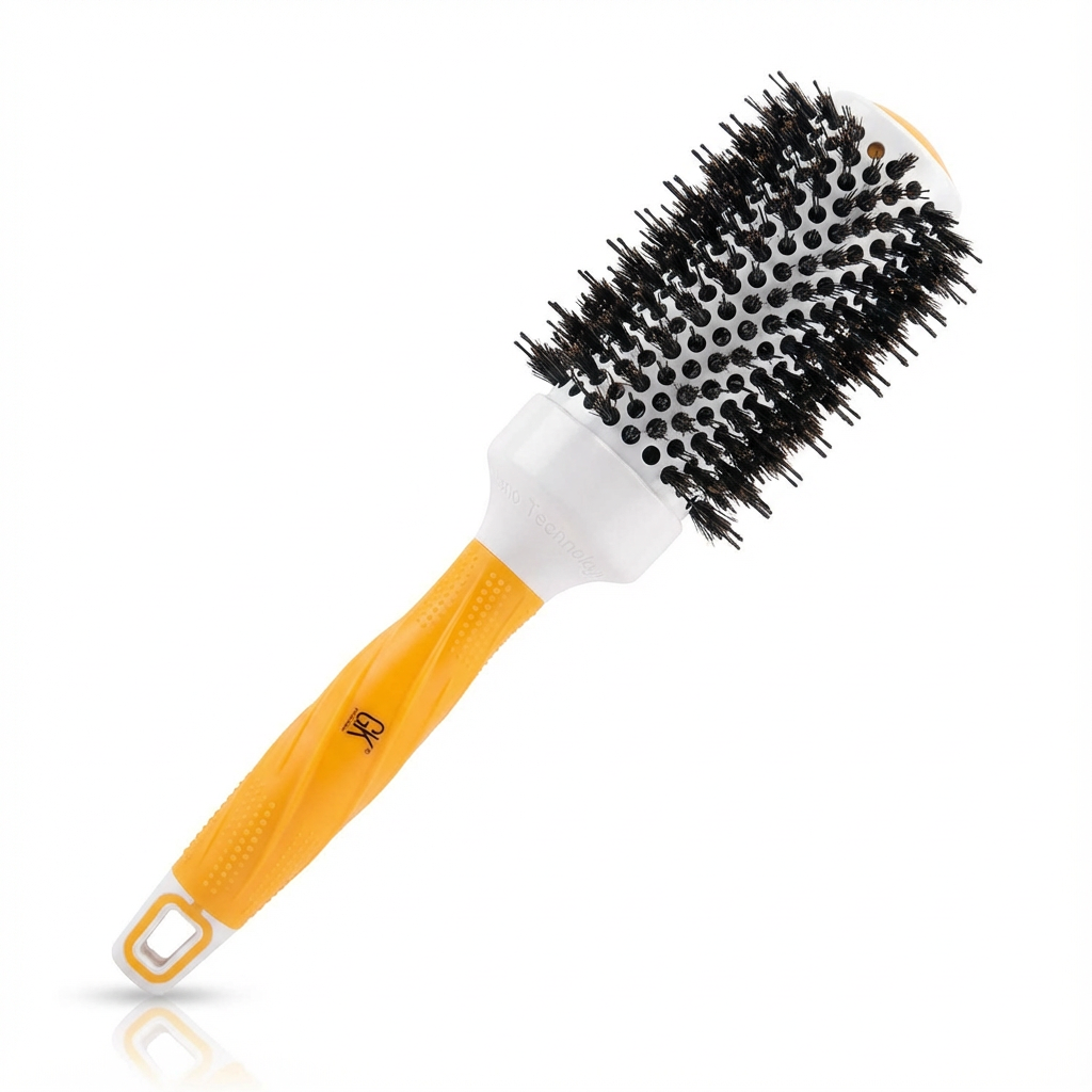 GK HAIR Thermal Rundbürste 53 mm – ionisch & antistatisch, Wildschweinborsten für Glanz, Entwirren & Volumen – hochwertig für alle Haartypen