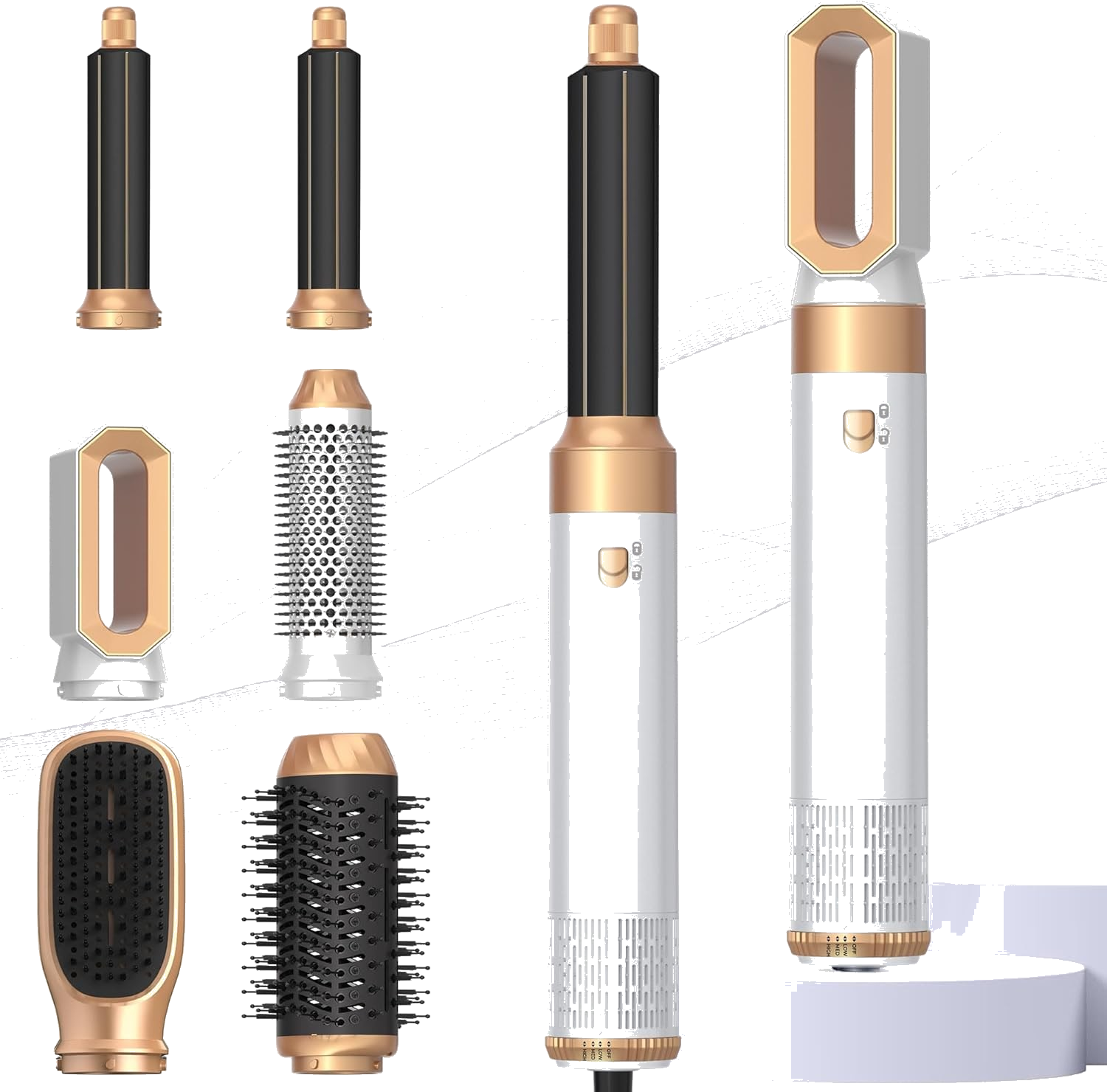 Haarstyler Pro 6-in-1 Airstyler 1000W – Rundbürstenföhn, Air Curler & Glättbürste für salonreifes Styling