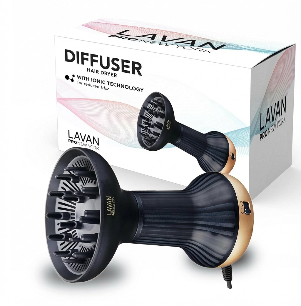 LAVANPRO Diffusor für Haartrockner mit Ionen-Technologie – leichter, goldener Diffusor für lockiges Haar, hochwertig &amp; schonend