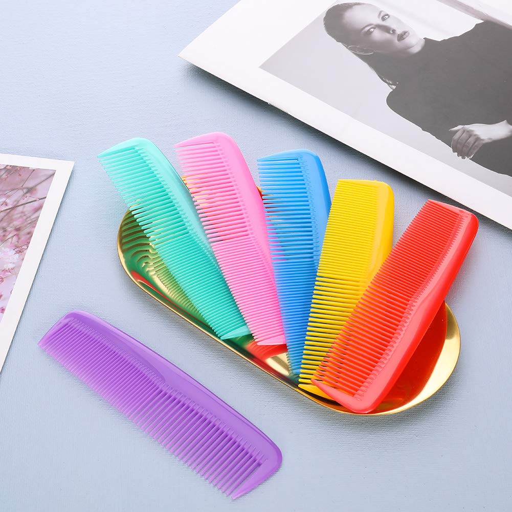 12-teiliges Haarkamm-Set | langlebiger, antistatischer Kunststoff – Taschengröße 12,7 cm, 6 Farben, ideal für Damen & Herren - 6