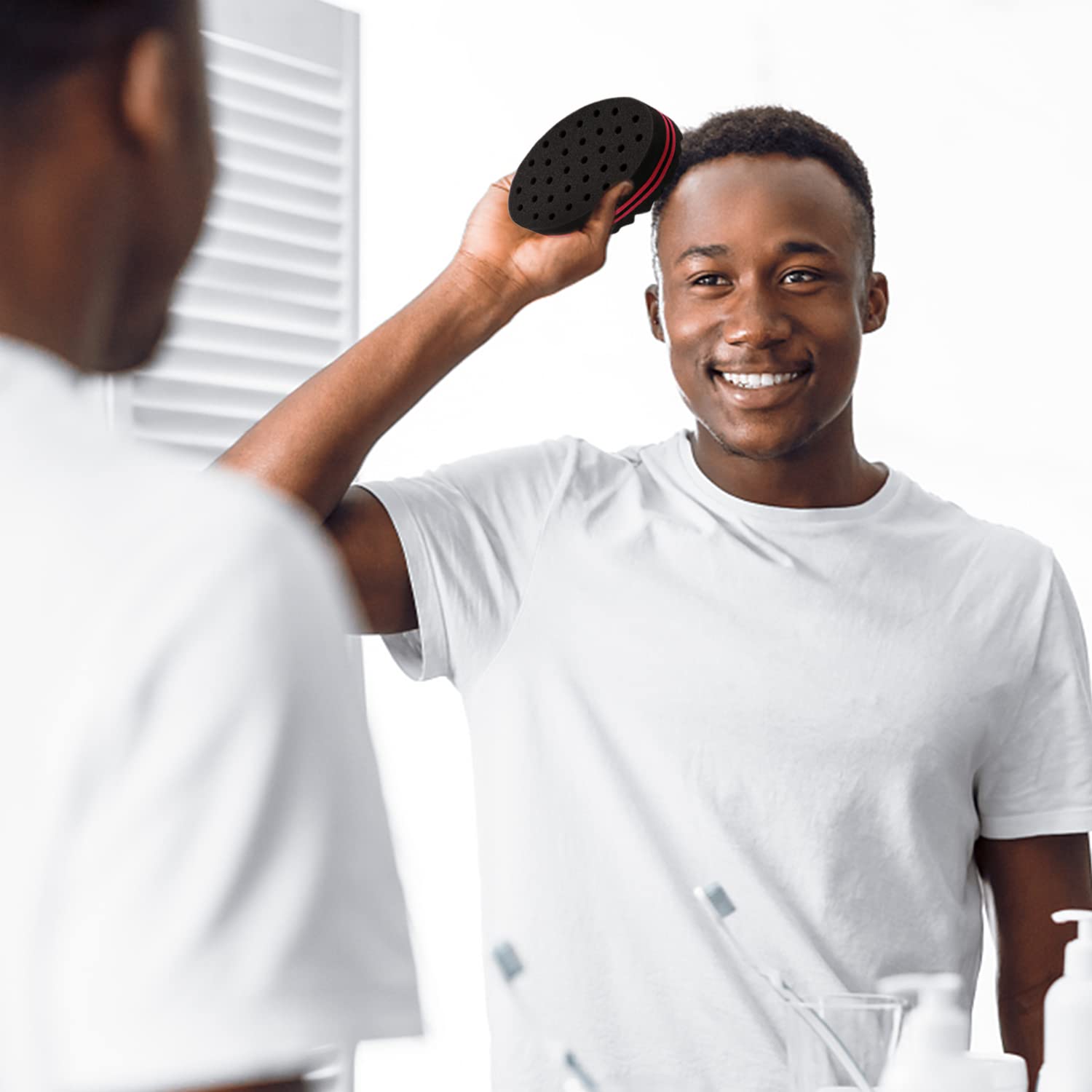 2er-Set ovale Schwammbürsten für lockiges Haar – doppelseitig mit Löchern Stylingkamm, weich & hautfreundlich - 4