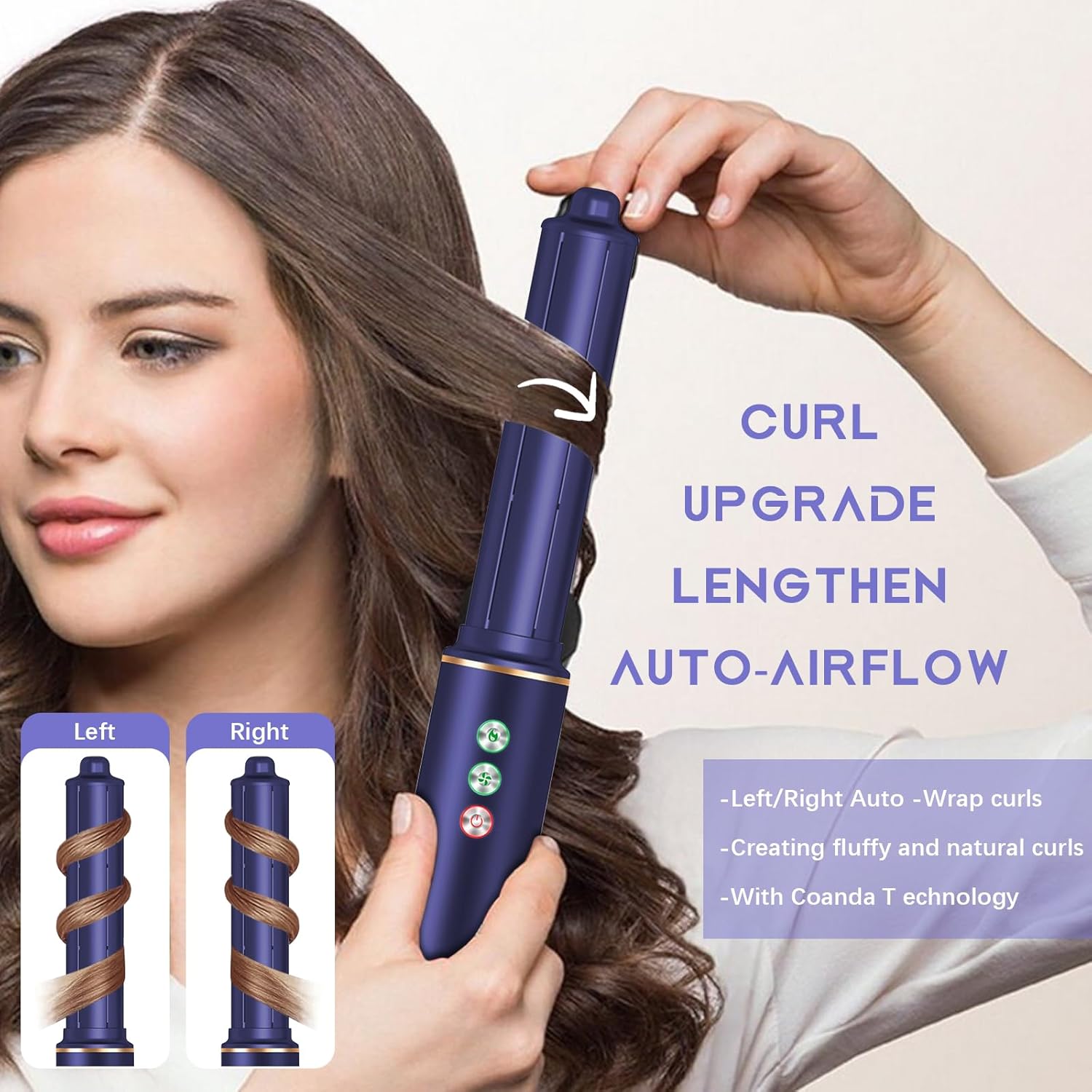 110.000 RPM Ionen Haartrockner & Stylingbürste – Multifunktional: Glätten, Locken, Volumen, Massagekamm, 1400W, leicht & leise - 5