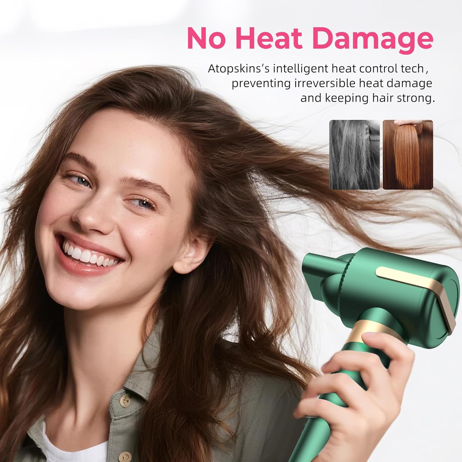 Atopskins 7‑in‑1 Warmluftbürste Airstyler – 110.000 U/min Ionen‑Haartrockner mit Air‑Lockenstab, Glätt‑ & Rundbürsten‑Set für Volumen, Glätten & Locken - 5