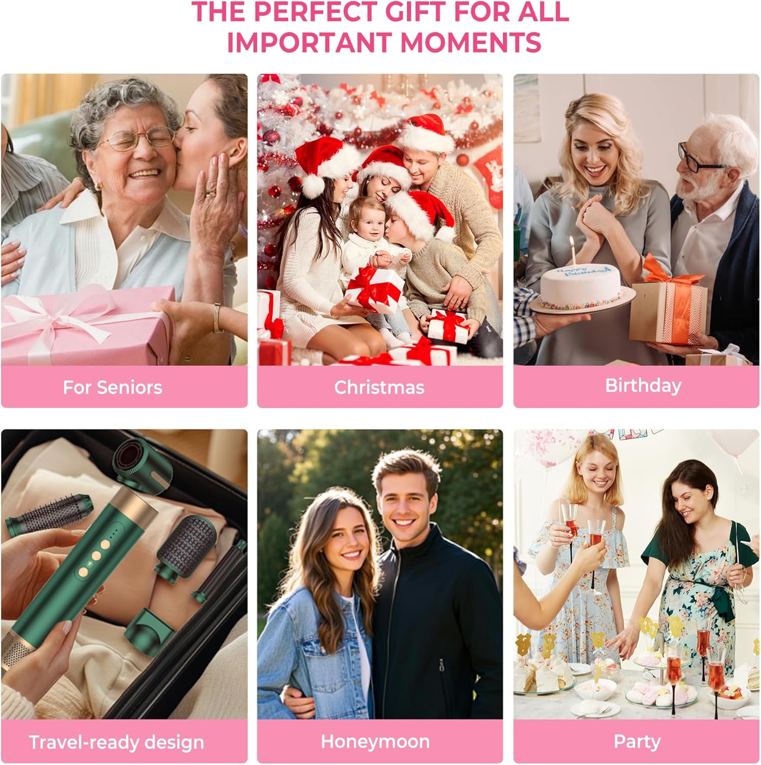 Atopskins 7‑in‑1 Warmluftbürste Airstyler – 110.000 U/min Ionen‑Haartrockner mit Air‑Lockenstab, Glätt‑ & Rundbürsten‑Set für Volumen, Glätten & Locken - 9