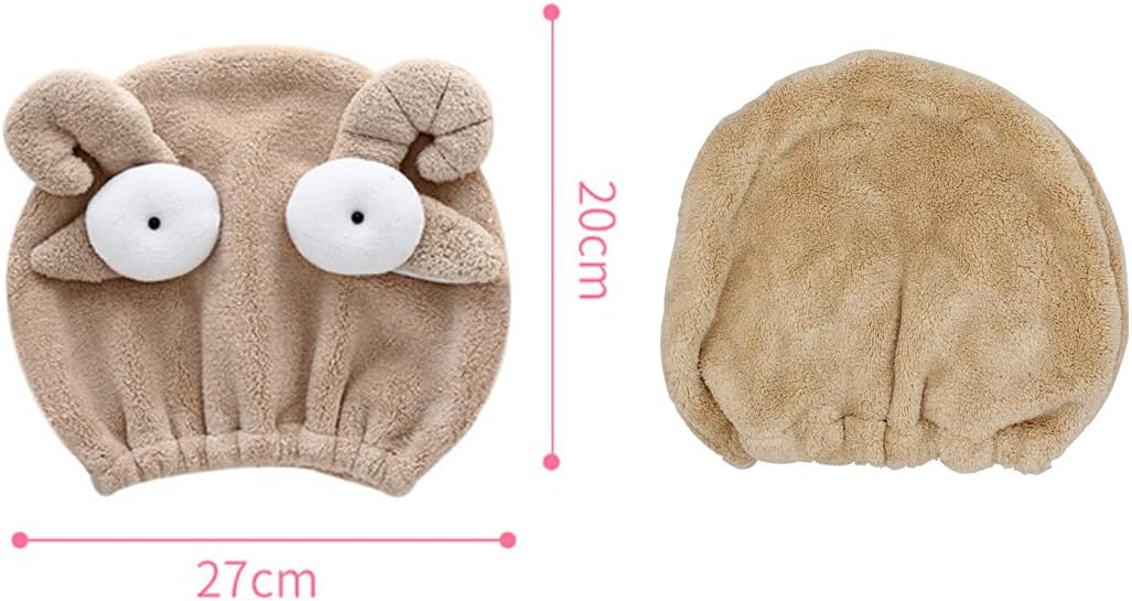 2er-Set Mikrofaser Haarturban für Kinder – saugfähige Trockenhaube 27×20 cm mit Elch- & Schaf-Motiv, schnell trocknend & hautfreundlich - 2